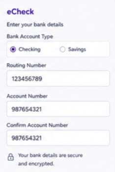 eCheck bank account type